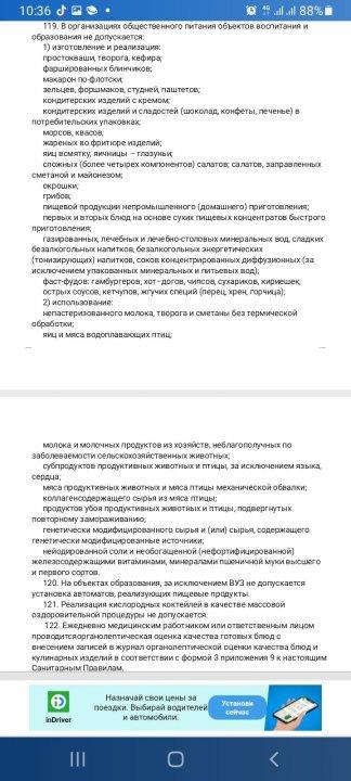 Список запрещенных продуктов